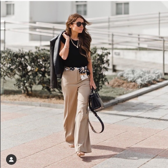 Zara Wide Leg Menswear Pants S 